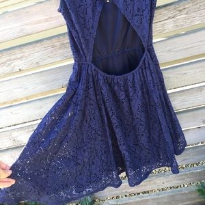 Navy Lace Skater Dress
